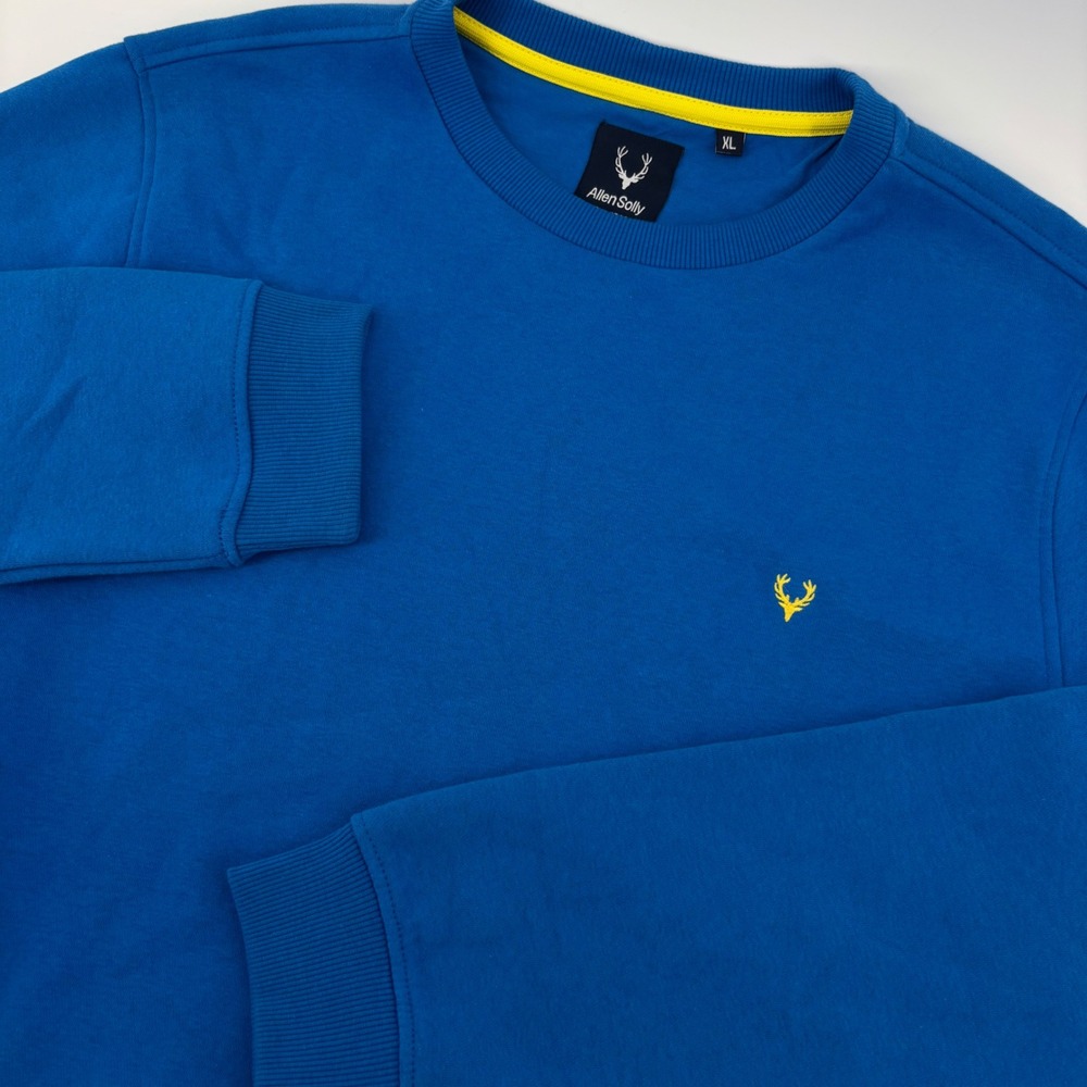 Allen‎ Solly Mens Sweatshirt XL Blue Embroidered Logo Crewneck ASSTORGP066045